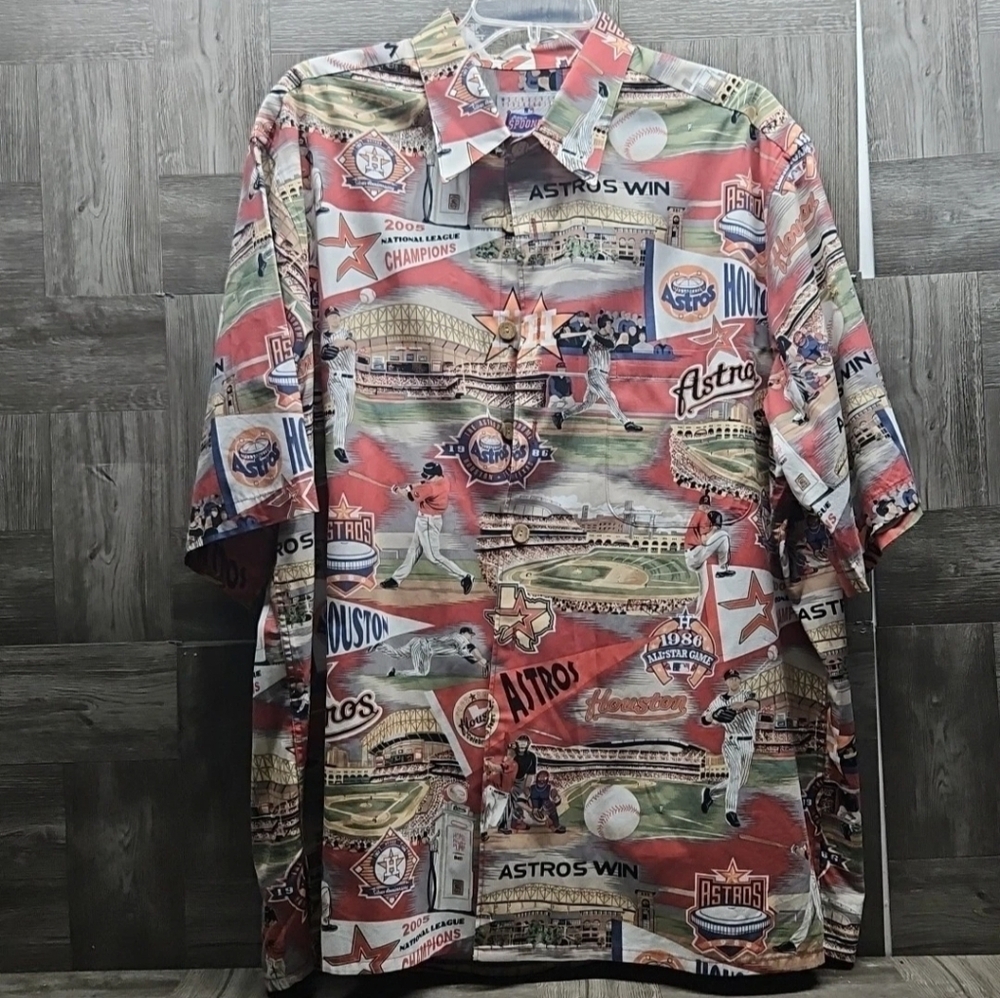 Reyn Spooner Houston Astros MLB short sleeve button-down shirt 2005